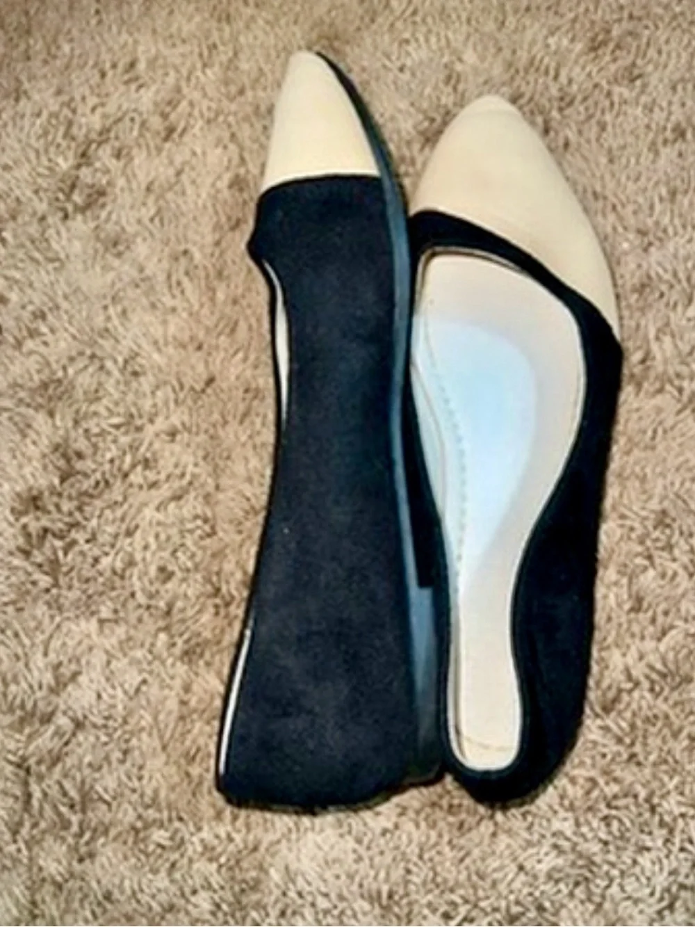 3-Pair Women's Flats Bundle — Black & Cream, White/Ivory, Gray/Black